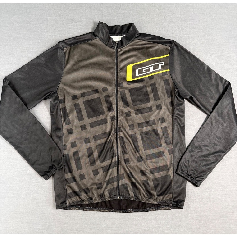 GT Bicycles Thermal Cycling Mens Jersey Sz Medium Zip Back Pocket  Lined Jacket